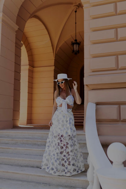 Floral duo - maxi blue