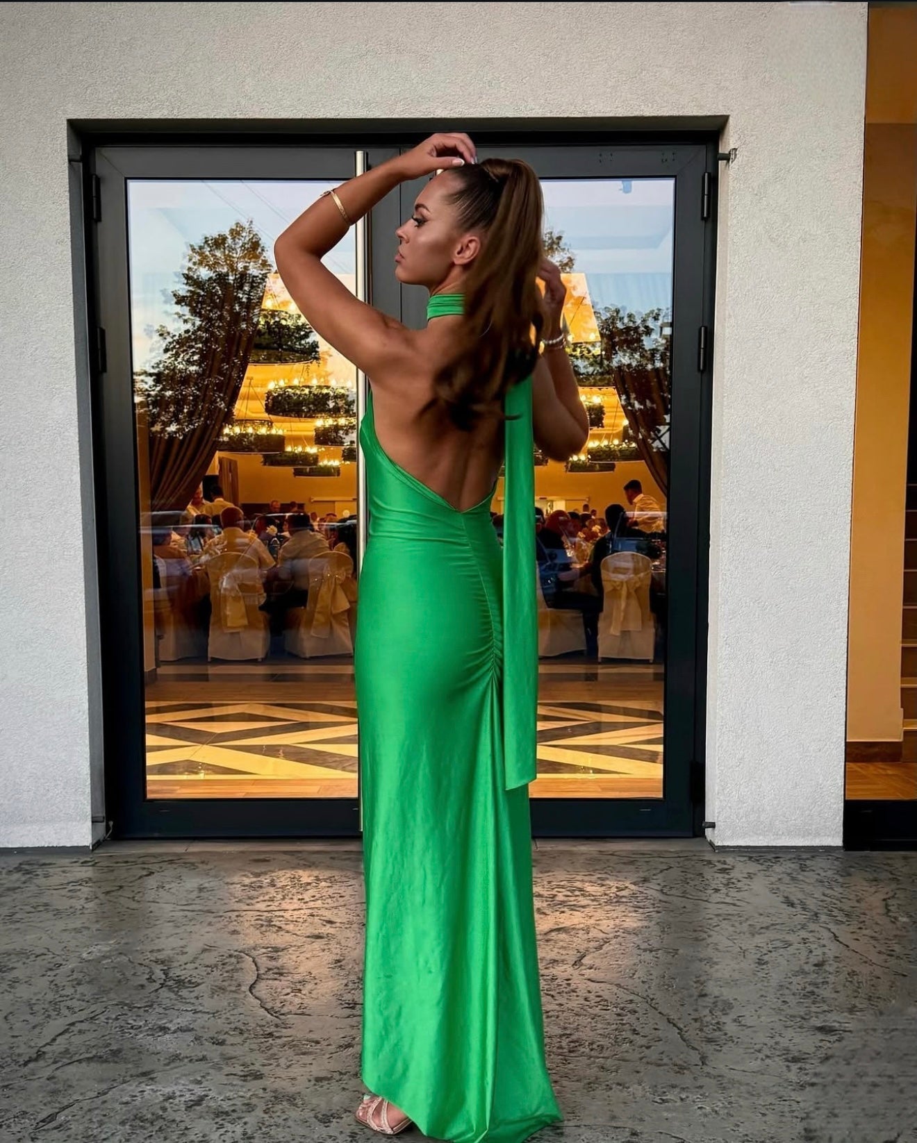 Robe Wet Verte Élégante