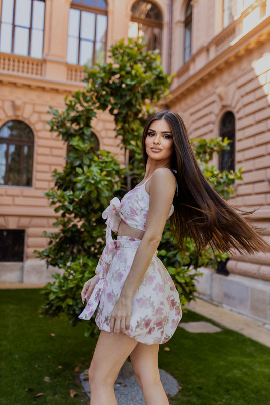 Rose Floral Two-Piece Dress
